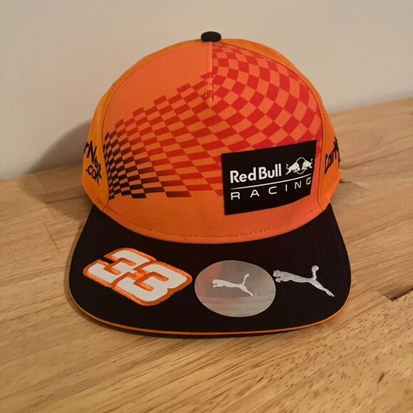 RARE PUMA 2021 Max Verstappen RedBull Racing F1 Orange Flatbrim Snapback Hat - Picture 1 of 7